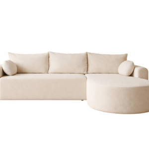 Narożnik GLOW w tkaninie typu boucle z funkcją spania w kolorze Quelle 02 1037528