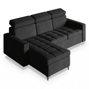NAROŻNIK KAME z funkcją spania Czarny 234372 NAROŻNIK KAME z funkcją spania Czarny 234372