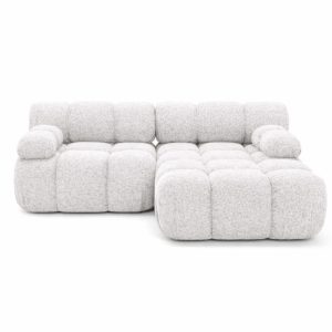 Narożnik L modułowy, bukla Abriamo, Ecru, Prawy, Selia Mini 987055