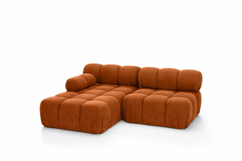 Narożnik L modułowy, welur Salvador, Brązowy, Lewy, Selia Mini II 960982