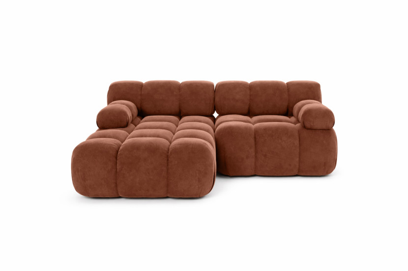 Narożnik L modułowy, welur Salvador, Brązowy, Lewy, Selia Mini 987068