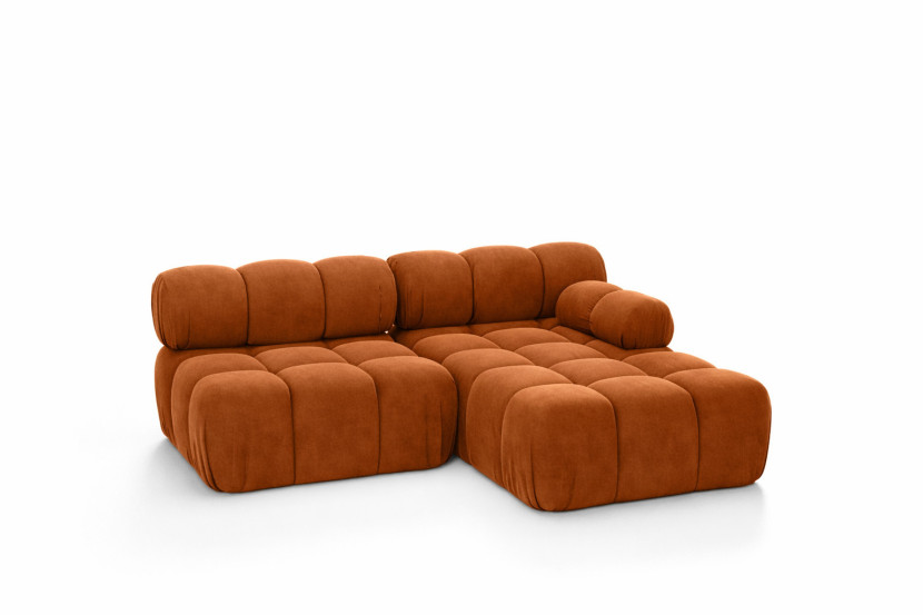 Narożnik L modułowy, welur Salvador, Brązowy, Prawy, Selia Mini II 960972