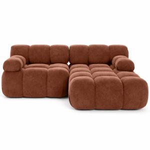 Narożnik L modułowy, welur Salvador, Brązowy, Prawy, Selia Mini 987051 Narożnik L modułowy, welur Salvador, Brązowy, Prawy, Selia Mini 987051