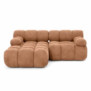 Narożnik L modułowy, welur Salvador, Ciemnobeżowy, Lewy, Selia Mini 987042 Narożnik L modułowy, welur Salvador, Ciemnobeżowy, Lewy, Selia Mini 987042