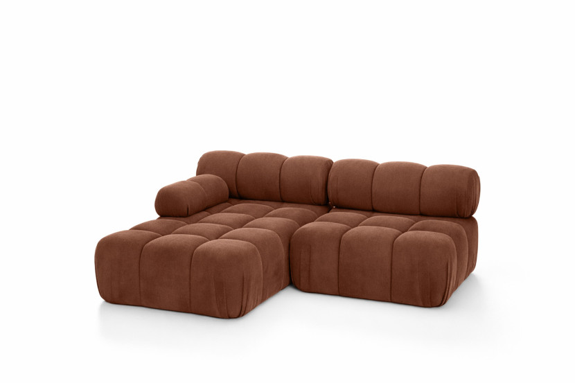 Narożnik L modułowy, welur Salvador, Ciemnobrązowy, Lewy, Selia Mini II 960970