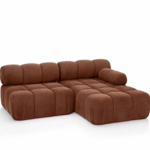Narożnik L modułowy, welur Salvador, Ciemnobrązowy, Prawy, Selia Mini II 960974 Narożnik L modułowy, welur Salvador, Ciemnobrązowy, Prawy, Selia Mini II 960974