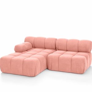 Narożnik L modułowy, welur Salvador, Różowy, Lewy, Selia Mini II 960983 Narożnik L modułowy, welur Salvador, Różowy, Lewy, Selia Mini II 960983