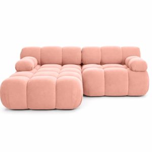Narożnik L modułowy, welur Salvador, Różowy, Lewy, Selia Mini 987066 Narożnik L modułowy, welur Salvador, Różowy, Lewy, Selia Mini 987066