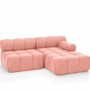 Narożnik L modułowy, welur Salvador, Różowy, Prawy, Selia Mini II 960968 Narożnik L modułowy, welur Salvador, Różowy, Prawy, Selia Mini II 960968