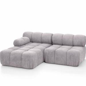 Narożnik L modułowy, welur Salvador, Szary, Lewy, Selia Mini II 960967 Narożnik L modułowy, welur Salvador, Szary, Lewy, Selia Mini II 960967