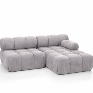 Narożnik L modułowy, welur Salvador, Szary, Prawy, Selia Mini II 960962 Narożnik L modułowy, welur Salvador, Szary, Prawy, Selia Mini II 960962