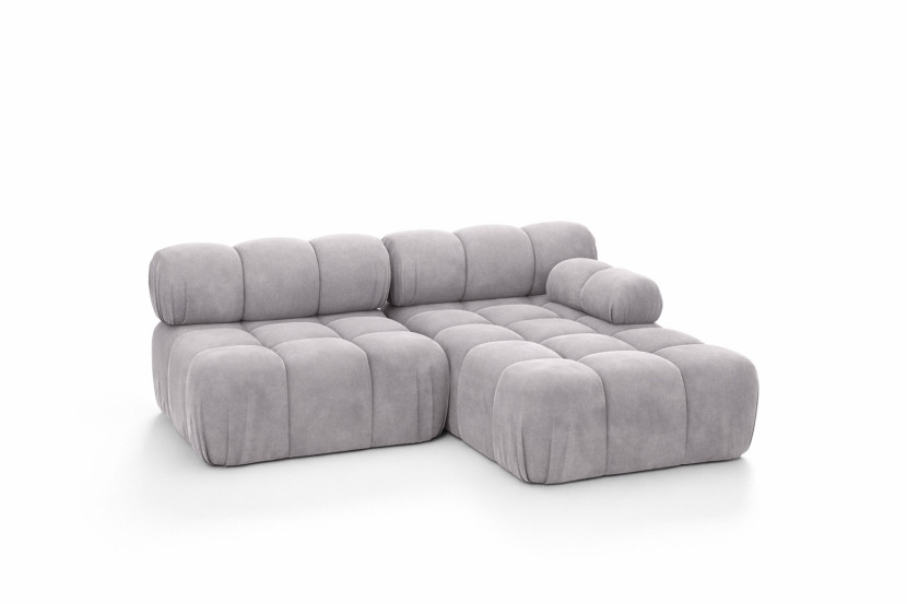 Narożnik L modułowy, welur Salvador, Szary, Prawy, Selia Mini II 960962