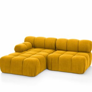 Narożnik L modułowy, welur Salvador, Żółty, Lewy, Selia Mini II 960984 Narożnik L modułowy, welur Salvador, Żółty, Lewy, Selia Mini II 960984