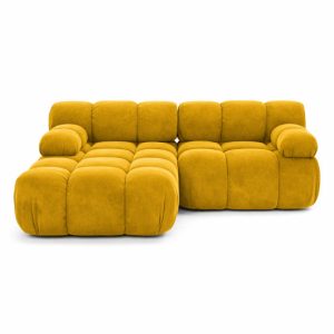 Narożnik L modułowy, welur Salvador, Żółty, Lewy, Selia Mini 987067 Narożnik L modułowy, welur Salvador, Żółty, Lewy, Selia Mini 987067