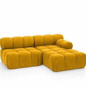 Narożnik L modułowy, welur Salvador, Żółty, Prawy, Selia Mini II 960986