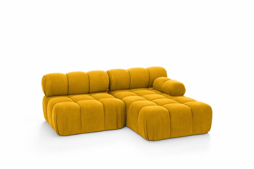 Narożnik L modułowy, welur Salvador, Żółty, Prawy, Selia Mini II 960986