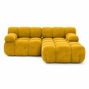 Narożnik L modułowy, welur Salvador, Żółty, Prawy, Selia Mini 987059
