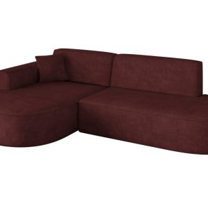 Narożnik lewostronne bez funkcji spania MARI-L1 243x171x79,5 cm Bordowy 710651