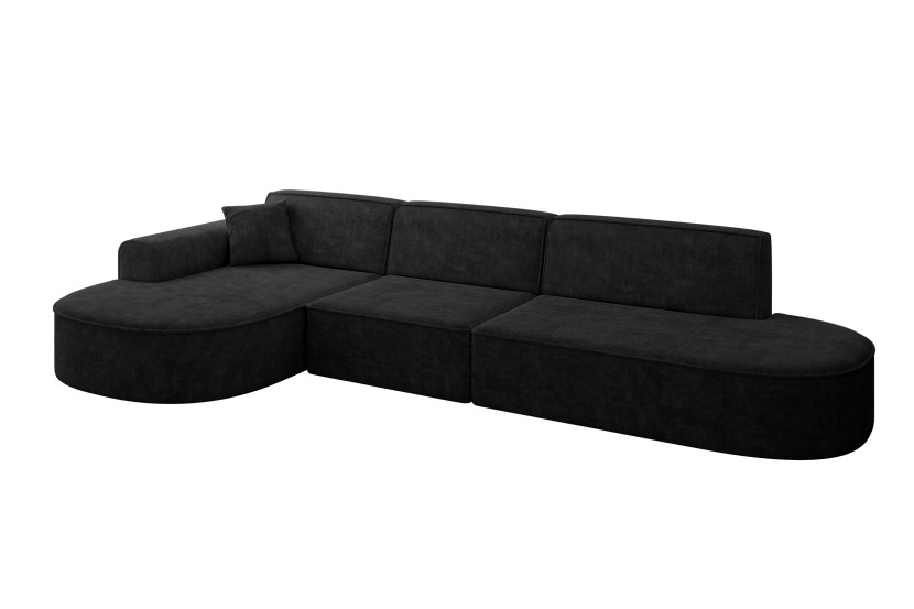 Narożnik lewostronne bez funkcji spania MARI-L2 328x171x79,5 cm Czarny 710671