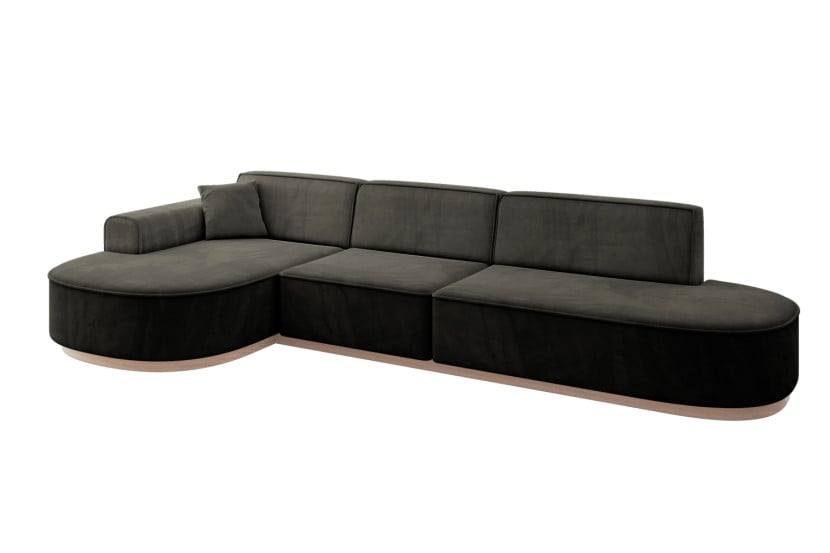 Narożnik lewostronne bez funkcji spania MARI-L2-v1 328x171x83 cm Czarny 729466