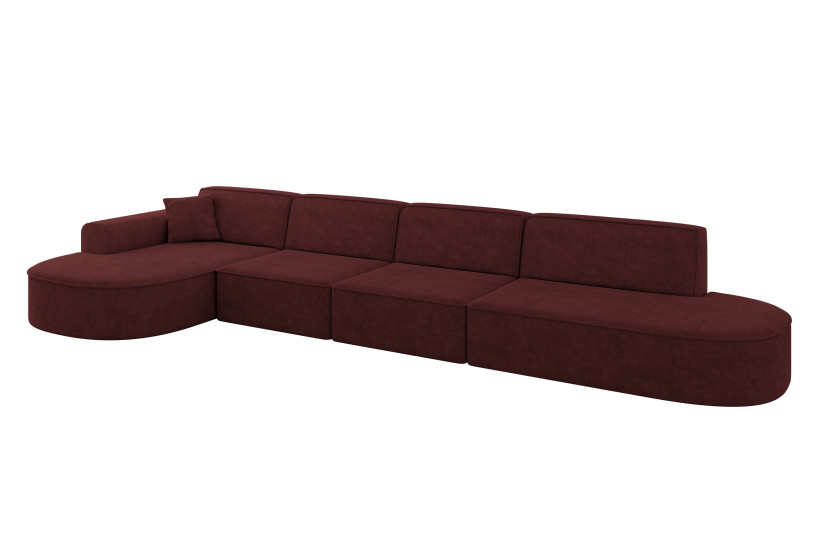 Narożnik lewostronne bez funkcji spania MARI-L3 413x171x79,5 cm Bordowy 710628