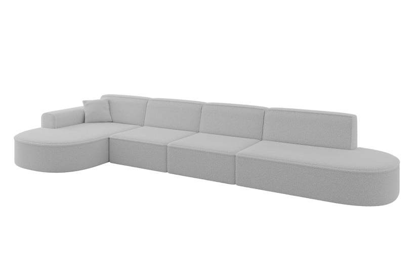 Narożnik lewostronne bez funkcji spania MARI-L3 413x171x79,5 cm Jasnoszary 525097