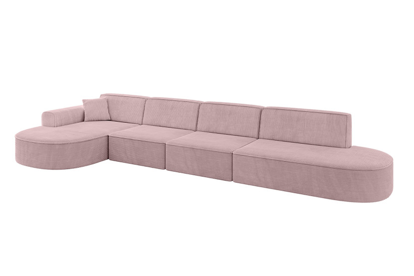 Narożnik lewostronne bez funkcji spania MARI-L3 413x171x79,5 cm Różowy 525155