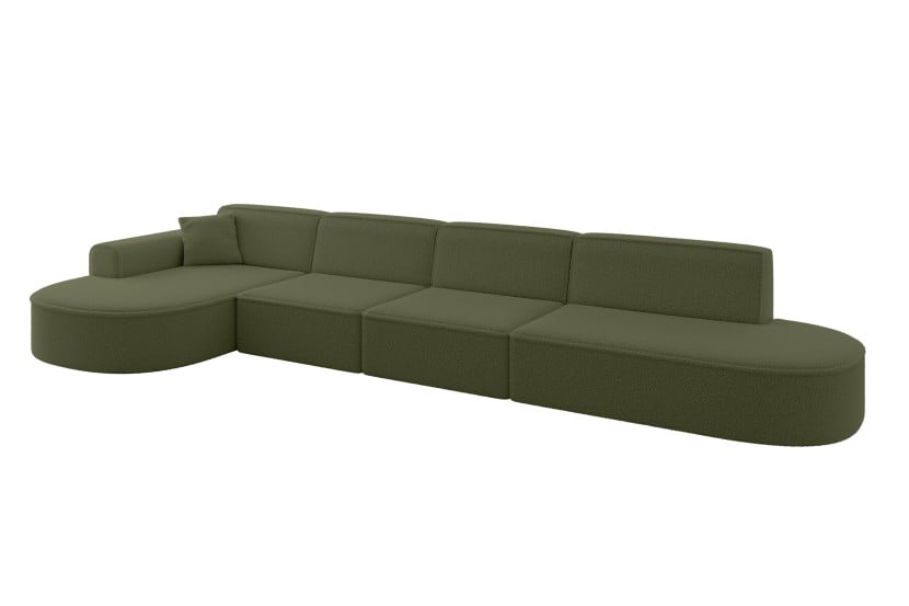Narożnik lewostronne bez funkcji spania MARI-L3 413x171x79,5 cm Zielony 525037