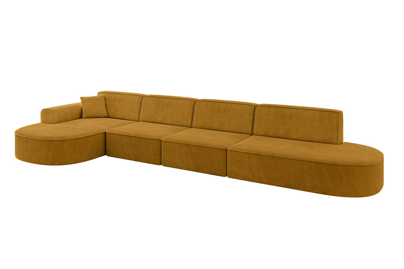 Narożnik lewostronne bez funkcji spania MARI-L3 413x171x79,5 cm Żółty 525059