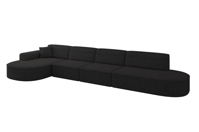 Narożnik lewostronne bez funkcji spania MARI-L3 413x171x79,5cm Czarny 1049128