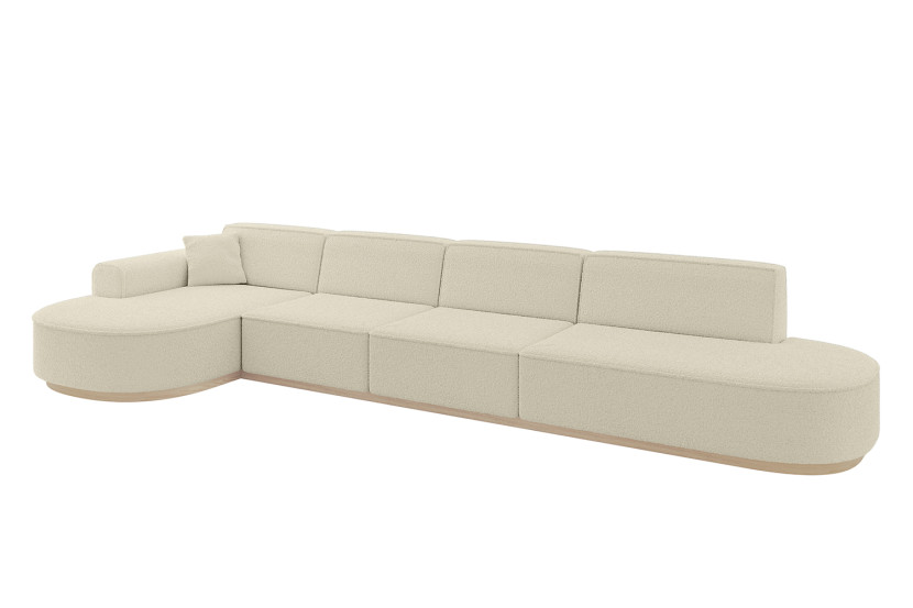 Narożnik lewostronne bez funkcji spania MARI-L3-v1 413x171x83 cm Beżowy 729355