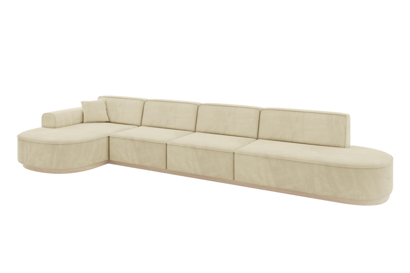 Narożnik lewostronne bez funkcji spania MARI-L3-v1 413x171x83 cm Beżowy 729465