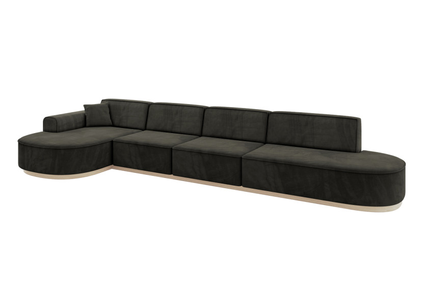 Narożnik lewostronne bez funkcji spania MARI-L3-v1 413x171x83 cm Czarny 729248