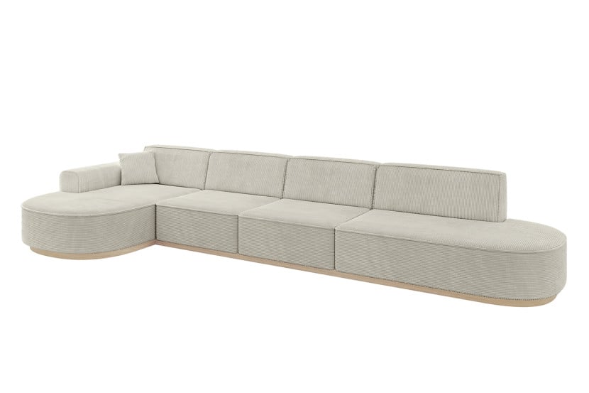 Narożnik lewostronne bez funkcji spania MARI-L3-v1 413x171x83 cm Kremowy 729318