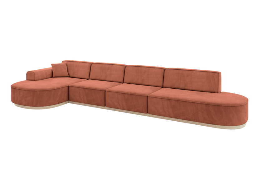 Narożnik lewostronne bez funkcji spania MARI-L3-v1 413x171x83 cm Morelowy 729325