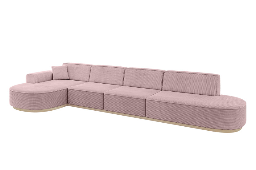 Narożnik lewostronne bez funkcji spania MARI-L3-v1 413x171x83 cm Różowy 729364