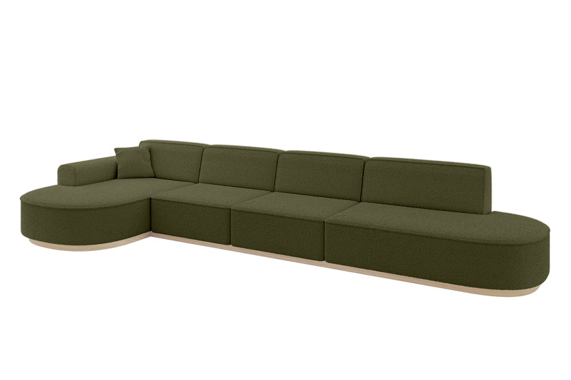 Narożnik lewostronne bez funkcji spania MARI-L3-v1 413x171x83 cm Zielony 729305
