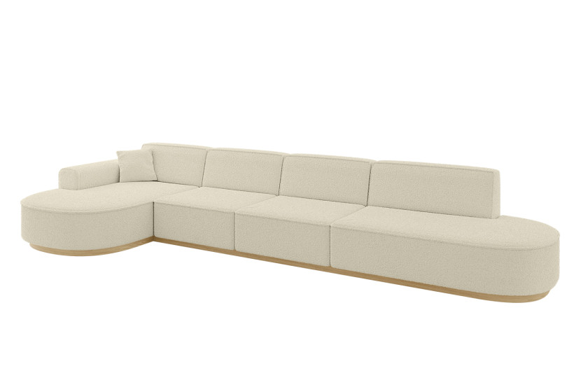 Narożnik lewostronne bez funkcji spania MARI-L3-v2 413x171x83 cm Beżowy 729219