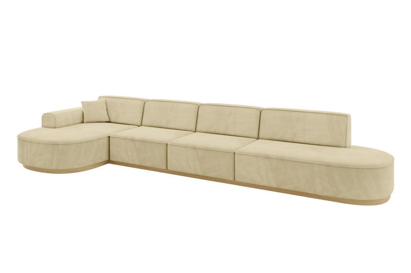 Narożnik lewostronne bez funkcji spania MARI-L3-v2 413x171x83 cm Beżowy 729374