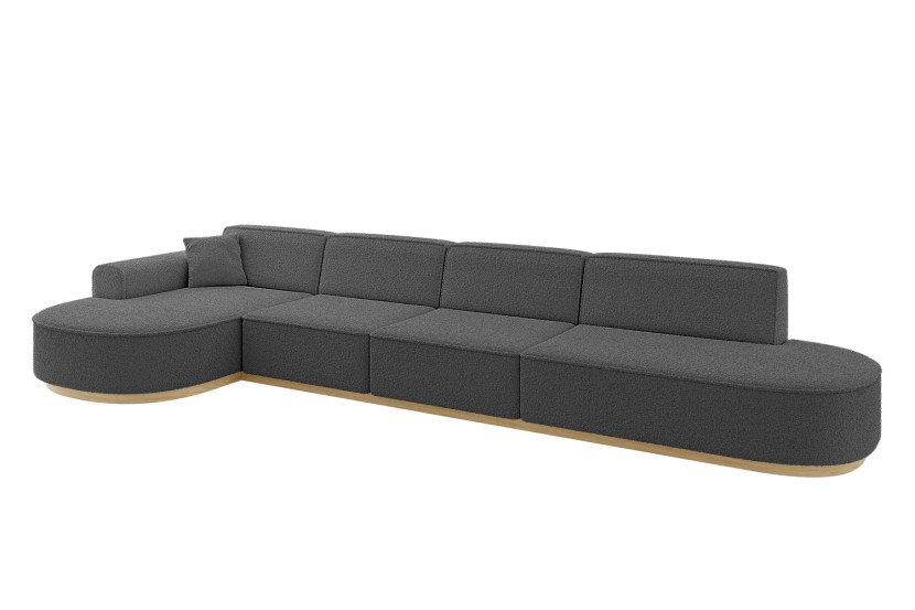Narożnik lewostronne bez funkcji spania MARI-L3-v2 413x171x83 cm Szary 729342