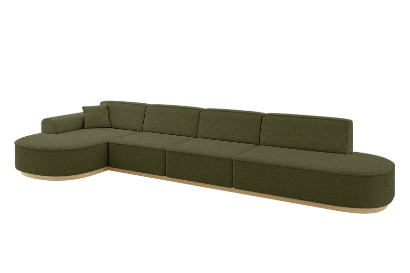 Narożnik lewostronne bez funkcji spania MARI-L3-v2 413x171x83 cm Zielony 729447