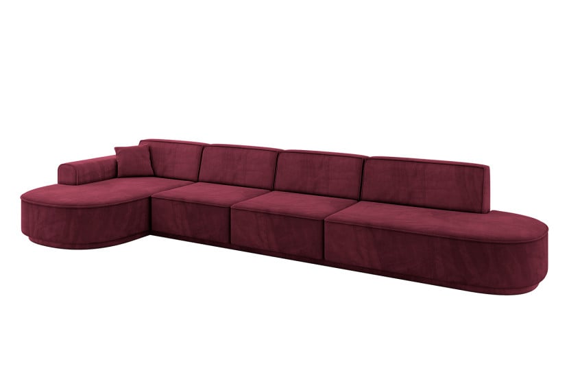Narożnik lewostronne bez funkcji spania MARI-L3-v3 413x171x83 cm Bordowy 769384