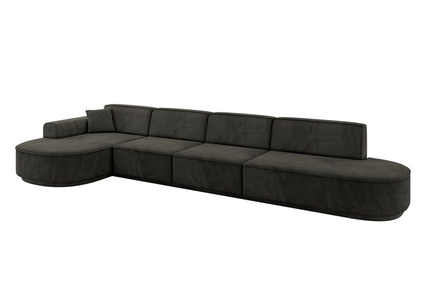 Narożnik lewostronne bez funkcji spania MARI-L3-v3 413x171x83 cm Czarny 769441