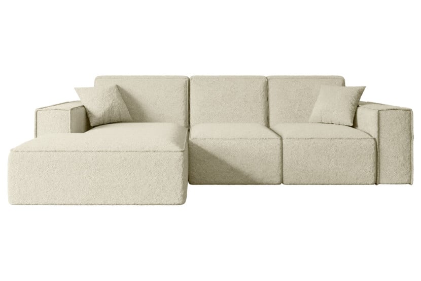 Narożnik lewostronne bez funkcji spania SERRA-L - 266x169x80 cm Beżowy 524474