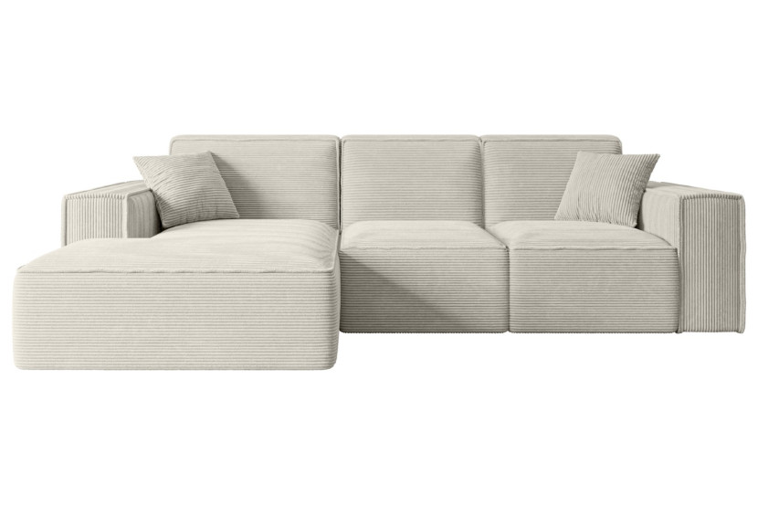 Narożnik lewostronne bez funkcji spania SERRA-L - 266x169x80 cm Kremowy 524483