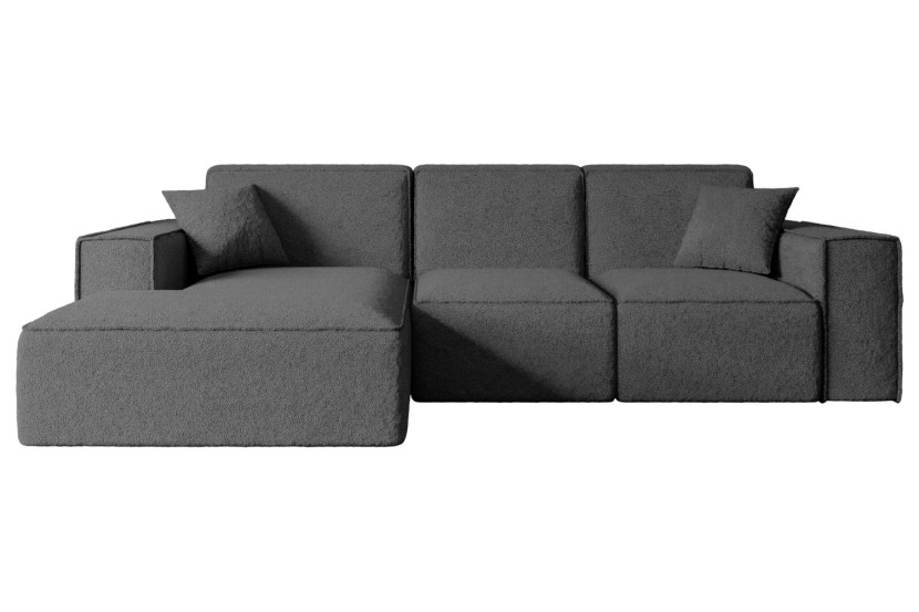 Narożnik lewostronne bez funkcji spania SERRA-L - 266x169x80 cm Szary 524485