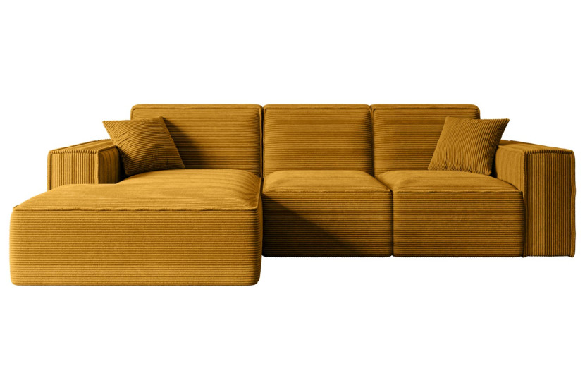 Narożnik lewostronne bez funkcji spania SERRA-L - 266x169x80 cm Żółty 524496