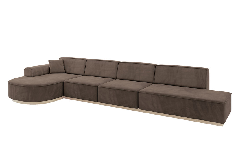 Narożnik lewostronny bez funkcji spania ARRIO-L3 - 413x171x83 Brązowy 803984