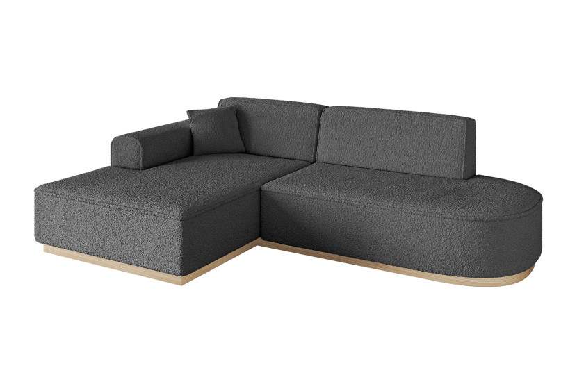 Narożnik lewostronny bez funkcji spania IREA-L1 232x165x80 cm Szary 753326