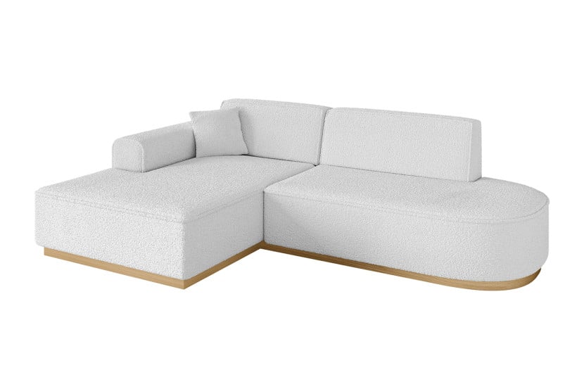 Narożnik lewostronny bez funkcji spania IREA-L1-v2 232x165x80 cm Biały 753409